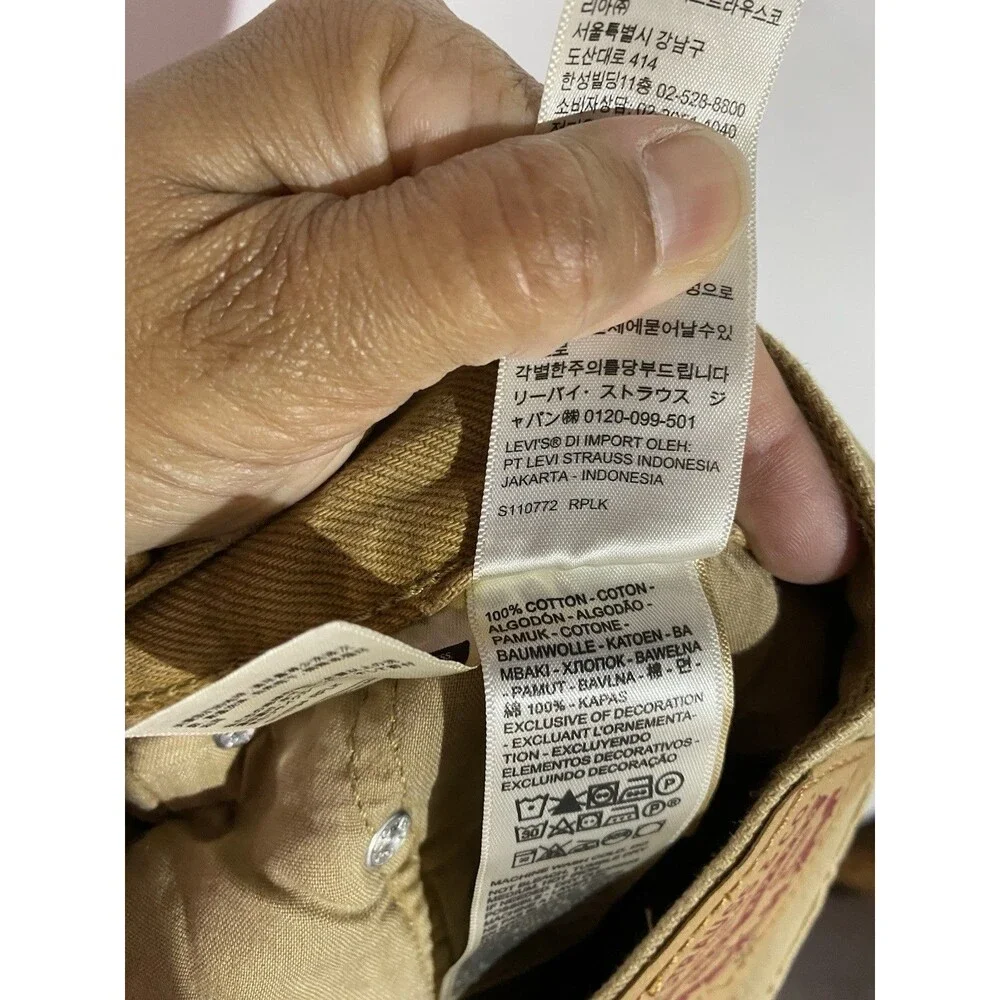 Levis 501 Jeans Mens 29x30 Original‎ Button Fly Mustard Brown Straight Cowboy